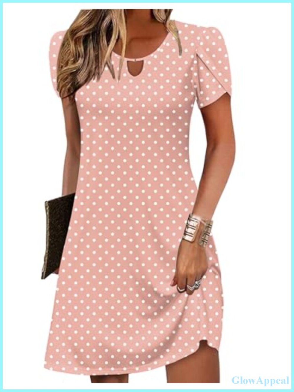 Women's A-Line T-Shirt Dress with Pockets Short Sleeve Flowy Sundress
